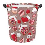 HoaMoya Christmas Gingerbread Cookies Laundry Hamper Christmas Sweets Hampers for Laundry Collapsible Laundry Baskets Clothes Hamper Toy Bin Laundry Basket Organizer