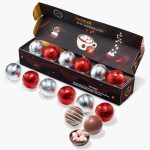 Hot Chocolate Bombs - Set of 6-2 Flavors White & Red Swirl Design Caramel & Fudge Brownie Candy Chocolates - Delicious Cocoa Melts Filled with Marshmallows - Gift Melting Marshmallow Delicious Gifts