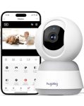 Hugolog 4K 8MP Indoor Pan/Tilt Security Camera, AI Sound Processing Ideal for Baby Monitor/Pet Camera/Home Security with 12×Zoom,Starlight Color Night Vision,Human Dectection,US Cloud,Works with Alexa