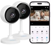 Indoor Camera, Cameras for Home Security with Night Vision, Pet Camera with Phone App, 2K Indoor Security Camera, Motion Detection, 2-Way Audio, WiFi Camera Home Camera Compatible with Alexa