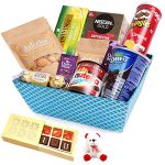 Jaiccha Ghasitaram Perfect Basket Hamper of 10 Goodies with Teddy and Chocolate Box|Gift for Diwali,Holi,Rakhi,Valentine,Christmas,Birthday,Anniversary,Her,Him|