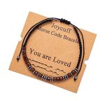 JoycuFF You are Loved Morse Code Bracelets for Women Thoughtful Lover Gifts for Girlfriend Wife Birthday Thanksgiving Day Christmas Unique Valentine's Day Jewelry for Her