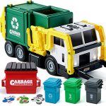JOYIN 16" Large Garbage Truck Toys for Boys, Realistic Trash Truck Toy with Trash Can Lifter and Dumping Function, Garbage Sorting Cards for Preschoolers, Toy Truck Gift for Boy Age 2 3 4 5 Years Old