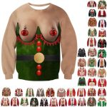 JOYO Ugly Crewneck Christmas Sweatshirts for Women Unisex Novelty Xmas 3D Graphic Pullovers 2023 Fashion Long Sleeve Fun Tops