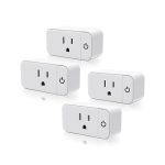 JUNLIT Mini Smart Plug, Smart Outlet Compatible with Alexa and Google Assistant, Tuya Smart Life 2.4GHz Only WiFi Socket, Voice&Remote Control, Schedule Timer, No Hub Required, ETL&FCC, White, 4-Pack