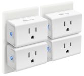 Kasa Smart Plug Mini 15A, Smart Home Wi-Fi Outlet Works with Alexa, Google Home & IFTTT, No Hub Required, UL Certified, 2.4G WiFi Only, 4-Pack(EP10P4) , White