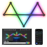 KOBAIBAN Smart Wall Light Lines, WiFi RGB LED Light Bars, 16M+ Color Dimmable Music Sync DIY Home Decor Light Bars for Gaming Party Streaming Lovers, Work with Alexa & Google Assistant (9 Lines,Black)