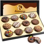 Kremery - Holiday Christmas Milk Chocolate Covered Sandwich Cookies Gift Basket (12 Count) Xmas Sweet Treats Assorted Candy Toppings - Birthday Care Package - Kosher Dairy USA Made