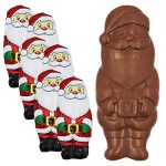 Large Christmas Chocolate Santa Holiday Treats, Solid Smooth Milk Chocolate, Party Bag Fillers, Individually Wrapped Foils, Kosher Certified Dairy, 4.4oz (6-Pack)