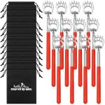 Layhit 12 Pack Extendable Back Scratcher Christmas Stocking Stuffers Santa Telescopic Back Scratchers with Christmas Gift Bag Christmas Gift for Men Women