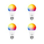 LEDVANCE Sylvania Smart Light Bulb, Bluetooth Mesh LED Bulb, Compatible with Alexa & Google Home, A19, 60W Equivalent, E26, RGBW Full Color & Adjustable White - 4 PK [2022 Model]