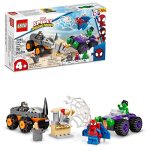 LEGO Marvel Hulk vs. Rhino Monster Truck Showdown 10782, Toy for Kids, Boys and Girls Ages 4 and Up with Spider-Man Minifigure, Stocking Stuffer Idea Inspired by Spidey and His Amazing Friends