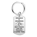 malyunin Grandad Gifts from Grandson Grandad Grandfather Keychain Grandpa Key chain for Father's Day Birthday Christmas Gifts Grandad (Silver)