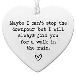 Maybe I Can't Stop the Downpour, Friendship Gift, Tough Time Gift, Friend in Need, Send Love to Sister, Ceramic Heart Keepsake, Bestie Gift, Sister Gifts