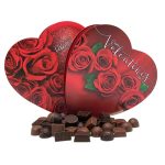 Milk and Dark Chocolate Truffles Assortment, Happy Valentine's Day Red Gourmet Gift Box, Delicious Gourmet Candy, Pack of 2, 6 Ounces, Styles May Vary