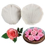 MINFEIDMS Rose Petals Silicone Fondant Mold Veining Petal Flower Mold For Cake Decorating Cupcake Topper Candy Chocolate Gum Paste Polymer Clay Set Of 1