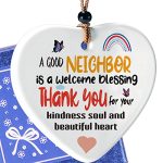 Neighbors Gifts Best Neighbor Ever New Housewarming Ideas for Farewell Moving Away Goodbye Thank You Birthday Christmas Appreciation Gifts for New Neighbor Ceramics Heart Plaque C009