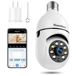 Noonkey 2K/3MP Light Bulb Security Camera, 360° Degree Panoramic,Alexa E27 Light Socket Camera for Outdoor, Wireless WiFi Home IP Camera with Motion Tracking Alarm, Color Night Vision,Two-Way Talk.