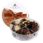 Nut Clusters Chocolate Gift Brown Box - Assorted Variety of Caramel Brittles, Pecan Patties, Almond, Cashew Clusters, Kosher - Dairy Free Nuts and Chocolate Gift Basket - Holiday Chocolate Covered Nuts Assortment for Gifting