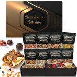 Nuts Gift Basket with Chocolates, Godiva, Lindt, Ghirardelli – Gourmet Collection Nuts Gift for Men, Mixed Nuts Snacks, Food Gift Basket - Food Gifts for Christmas, Thank you and Business Gifts