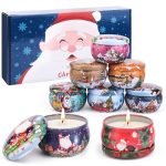 OFUN 8 Pack Christmas Scented Candles Gift Set, 2.5 oz Natural Soy Wax Xmas Aromatherapy Candle Set for Home Scented Decoration, Jar Candles Gifts for Christmas Presents