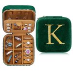 Parima Personalized Plush Velvet Travel Jewelry Case for Women - Small Jewelry Boxes Jewelry Organizer Travel Essential for Women Birthday Gift Friends Female Her Teen Girls Teenage Gift Idea K