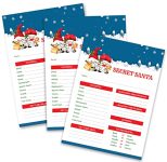 Pink Pixie Studio 15 Secret Santa Questionnaire Forms for Office Holiday Gift Exchange, Work, Family or Friends Christmas Idea List 5" x 7" Fill in The Blank Gnome Cards