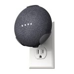 PowerClip Outlet Mount for Google Nest Mini (Charcoal), Speaker Wall Hub for 2nd Generation Google Nest Smart Home Devices, Space Saving, Uses One Outlet Only, Great for Mounting Google Mini Speaker