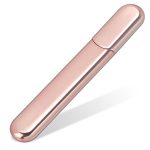 Premium Glass Nail File with Case, Crystal Diamond Salon Best Beauty Nail Buffer for Natural and Acrylic Nails Christmas Gift for Woman and Man,Apricot