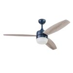 Prominence Home Enoki 52 Inch Modern Smart Ceiling Fan with Light, Remote Control, Dual Mounting Options, Dual Finish Blades, Compatible with Alexa and Google Assistant - 51645-01 (Sapphire Blue)