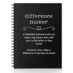 QYUVK Difference Maker Hardcover 160 Pages Blank Spiral Notebooks, Employee Appreciation Gift, Thank You Gift for Coworker Boss, Unique Office Gift Idea for Man Coworker, New Job Gifts