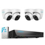 REOLINK Smart 5MP 8CH Home Security Camera System, 4pcs Wired 5MP PoE IP Cameras Outdoor with Person Vehicle Detection, 4K 8CH NVR with 2TB HDD for 24-7 Recording, RLK8-520D4-5MP