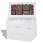 RomanticBaking 8x5x2 Inch 51PCS Bakery Boxes with Window Cookies Boxes Chocolate Covered Strawberries Boxes Cakesickle boxes Chocolate Truffle Boxes Pretzel Boxes