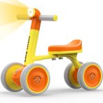 RONSTONE Baby Balance Bike 1+ Year Old Girls Boys - 12-24 Months Toddler Balance Bike with Night Lamp- 4 Silence Wheels Baby Bikes - Ride On Toys for Kids First Bike Gift (Orange)