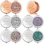 Roowest 10 Pcs Inspirational Compact Mirror Sometimes You Forget You're Awesome Appreciation Thank You Gifts for Women Employee Coworker Teacher Magnifying Pocket Mirror (Assorted Colors)