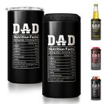 SANDJEST 4-in-1 Dad Tumbler Gifts for Dad from Daughter Son - 12oz Dad Nutrition Facts Can Cooler Tumblers Cup - Stainless Steel Insulated Cans Coozie Christmas, Birthday, Father's Day Gift for Daddy