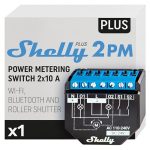 Shelly Plus 2PM UL | WiFi & Bluetooth 2 Channels Smart Relay Switch with Power Metering | Home Automation |Roller Shutters Remote Control Alexa & Google Home Compatibility iOS Android App