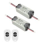 Smart RF Relay Switch eMylo Wireless Remote Control Switch DC 12V RF Receiver 433Mhz Relay Module Home Automation with Two Transmitters One 1-Channel 2 Pack