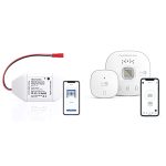 Smart WiFi Garage Door Opener Remote, App Control, Works, Google Assistant and SmartThings, No Hub Needed & myQ Chamberlain Smart Garage Control - Wireless Garage Hub and Sensor, myQ-G0401-ES, White