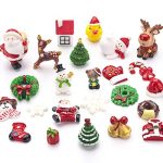 Sooez Mini Christmas Ornaments, Set of 24 Cute Miniature Resin Christmas Tree Ornament Figures Advent Calendar Fillers, Durable & Well-Crafted 3-D Figurines with Gold Loops for Easy Hanging