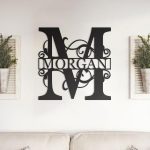 Split Letter Metal Monogram - Custom Last Name Sign Personalized Family Door Hanger Outdoor Wedding Gift