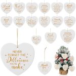 Suzile 24 Pcs Christmas Ceramic Ornament Keepsake Thank You Gifts Teacher Employee Nurse Appreciation Gifts for Christmas Tree Decoration Coworker Retirement Gifts Shaped Ornament Hanging Souvenir