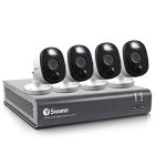 Swann Home DVR Security Camera System with 1TB HDD, 4 Channel 4 Camera, 1080p Full HD Video, Indoor or Outdoor Wired Surveillance CCTV, Color Night Vision, Heat Motion Detection, LED Lights, 445804