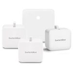 SwitchBot Bot 3Pack with Hub Mini - Smart Switch Button Pusher, Wireless App & Timer Control, Compatible with Alexa, Google Home, IFTTT, Easy to Use, Smart Light Control Set（White）