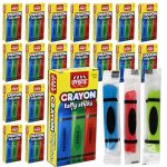 Taffy Candy in Crayon Boxes - Unique Candy for Party Favors for Kids Novelty Candy, Unique Goodie Bag Stuffers - 24 Taffy Crayon Boxes with 3 Individually Wrapped Taffy Candy Crayon Sticks in Each Box