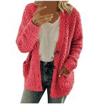 the comfy Womens Fuzzy Sherpa Cardigan Open Front Fleece Jacket Fluffy Soft Hoodies Long Sleeve Button Down Shirt Faux Fur Coat cyber of monday deals 2023 christmas trees birthday gift cards for women