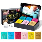 Thoughtfully Gourmet, Tea Affirmations Christian Prayer Gift Set, Includes 6 Flavors of Tea with Bible Verses from Psalms to rejoice He is Risen offer Blessings to Believers of Jesus Christ, Pack of 90