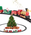 Train Toy for Toddler, Christmas Decoration Electric Train Set Around The Tree w/Lights & Sound for Kids, Battery Operated Locomotive Engine with Tracks, Gift for 3 Years Old and Up Boy Girl Children