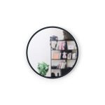 Umbra, Charcoal Hub 30” Round Wall Mirror with Rubber Frame, Modern Decor for Entryways, Bathrooms, Living Rooms Inch