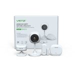 VENZ 4 Piece Wireless Home Security System - Optional 24/7 Professional Monitoring - No Contract - Compatible with Alexa and Google Assistant - DIY 4 Pieces-Kit with App Alert